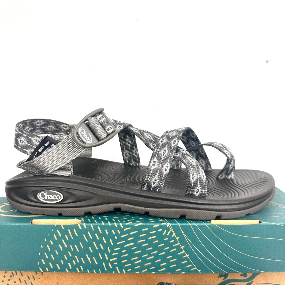 Chaco Black and Gray Strappy Sandals